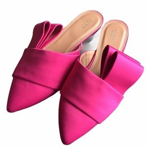 Lewit Pink Satin Mules Shoes Size 5.5